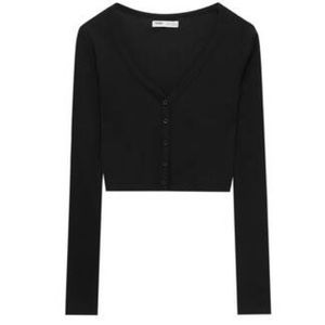 Pull & Bear Black Crop Top